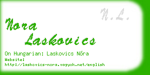 nora laskovics business card