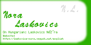 nora laskovics business card